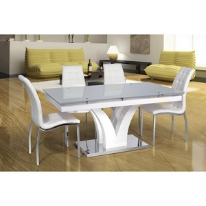 Изображение товара Стол с боковыми вставками с прямыми углами на 8 персон DT-43 белый ESF ДТ43БЕЛ (прямоугольная столешница)