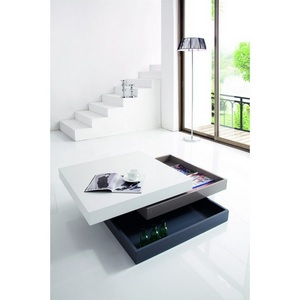 Изображение товара Стол трансформер с прямыми углами журнальный белый/серый ESF CT1001 (прямоугольная столешница)