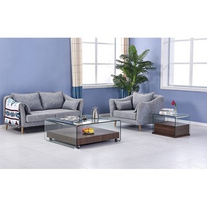 Изображение товара Стол журнальный с полкой F-GW505 коричневый ESF F-GW505-brown (прямоугольная столешница)