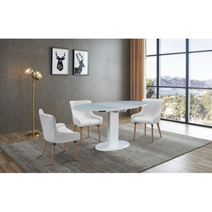 Изображение товара Стол вставка-бабочка с закругленными углами на 6 персон B2396 белый ESF B2396-White (овальная столешница)