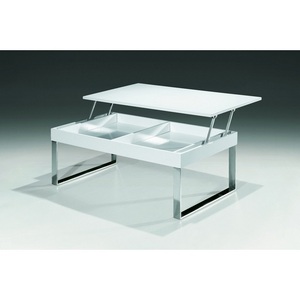 Изображение товара Стол подъемно-раскладной трансформер с прямыми углами журнальный J030 белый ESF white (прямоугольная столешница, I I-образная опора)