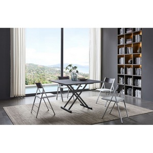 Изображение товара Стол подъемно-раскладной (раскрытая книга) на 4 персоны ESF B2448R черный мрамор (квадратная столешница, I I-образная опора)