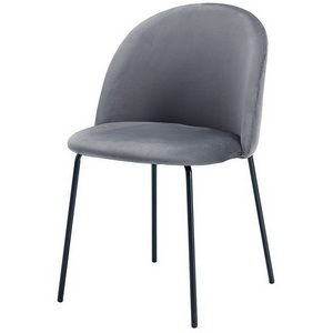 Изображение товара Стул C-962 серый бархат G062-40/матовый черный ESF C-962серыйG062-40