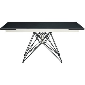 Изображение товара Стол с боковыми вставками на 8 персон 041 (140) черный матовый ESF T041(140) black matt (прямоугольная столешница, 4 ножки)