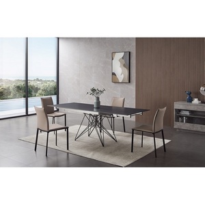 Изображение товара Стол с боковыми вставками на 8 персон 041 (160) черный матовый, шт ESF T041(160) black matt (прямоугольная столешница, 4 ножки)