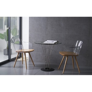 Изображение товара Стол с закругленными углами ESF RT-413(C)90 прозрачное стекло (круглая столешница)