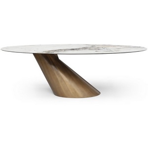 Изображение товара Стол с закругленными углами на 8 персон ESF DT9375FCI белый керамика (овальная столешница)