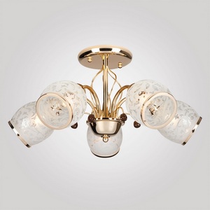 Изображение товара Потолочная люстра хрустальная на штанге Eurosvet 30026/5 золото