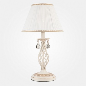 Изображение товара Настольная хрустальная лампа 10054/1 белый с золотом/прозрачный Eurosvet Amelia золотом (подвески)