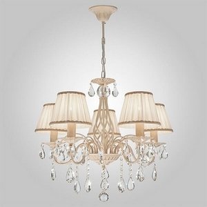 Изображение товара Подвесная люстра хрустальная 10054/5 белый с золотом/прозрачный Eurosvet Amelia золотом
