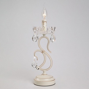 Изображение товара Хрустальная настольная лампа с подвесками 12205/1T белый Eurosvet 12205 подсвечник