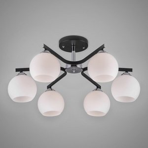 Изображение товара Люстра потолочная накладная с матовым плафоном 30145/6 Eurosvet Blasco хром/венге (плафоны шарики)