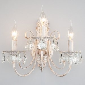 Изображение товара Бра 3305/3 белый с золотом/прозрачный Eurosvet 3305 золотом подсвечник с подвесками