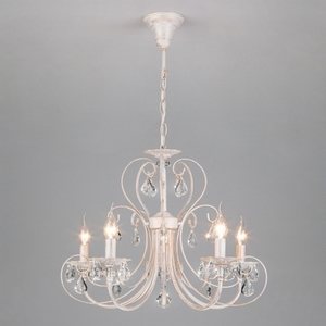 Изображение товара Подвесная люстра 3305/5 белый с золотом/прозрачный Eurosvet 3305 золотом подсвечник