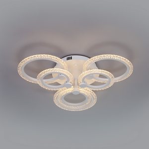 Изображение товара Потолочная люстра светодиодная с пультом регулировкой цветовой температуры и яркости ночным режимом 90226/6 Eurosvet Wellen белый