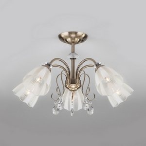 Изображение товара Потолочная люстра для гостиной с 5 лампами хрустальная 30155/5 Eurosvet Floranse античная бронза