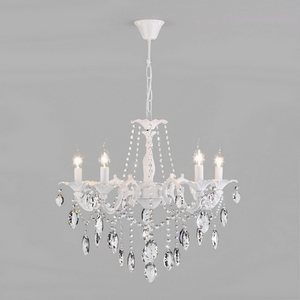Изображение товара Подвесная люстра хрустальная 10108/5 Eurosvet Veletta белый в виде свечи