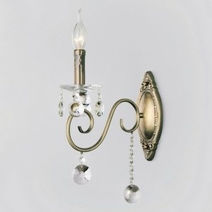 Изображение товара Бра хрустальное 10104/1 Eurosvet Ravenna античная бронза в виде свечи с подвесками