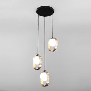 Изображение товара Люстра led подвесная с 3 лампочками светодиодный 50205/3 Eurosvet Dublin черный / бронза кольцо