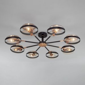 Изображение товара Потолочная люстра 70121/8 Eurosvet Gallo черный (Умный дом, Алиса, WiFi, голосовое управление) кольцо