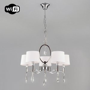 Изображение товара Подвесная люстра WiFi с управлением смартфоном 10127/5 Eurosvet Madera хром (Умный дом, Алиса, WiFi, голосовое управление)