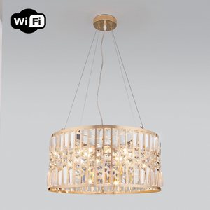 Изображение товара Подвесная люстра WiFi хрустальная с управлением смартфоном 10125/5 Eurosvet Lory золото (Умный дом)