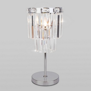 Изображение товара Настольная хрустальная лампа с подвесками 01136/1 хром Eurosvet Elegante