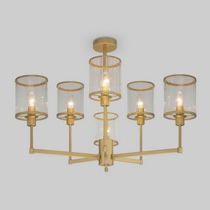 Изображение товара Потолочная люстра на штанге Eurosvet Inari 60144/6 золото (Умный дом, Алиса, WiFi, голосовое управление)