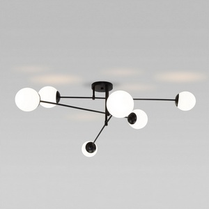 Изображение товара Люстра потолочная с умным домом Eurosvet Netz 30181/6 черный (Умный дом, Алиса, WiFi, голосовое управление) шарики