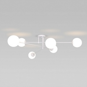 Изображение товара Потолочная люстра Eurosvet Netz 30181/6 белый (Умный дом, Алиса, WiFi, голосовое управление) шарики