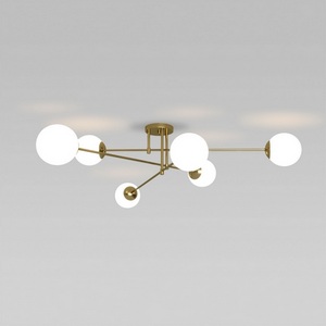 Изображение товара Потолочная люстра Eurosvet Netz 30181/6 латунь (Умный дом, Алиса, WiFi, голосовое управление) шарики