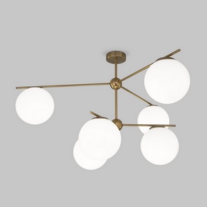 Изображение товара Потолочная люстра Eurosvet Marbella 60147/6 латунь (Умный дом, Алиса, WiFi, голосовое управление) в форме шара
