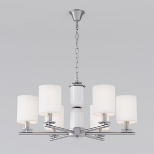 Изображение товара Подвесная люстра Eurosvet Caprera 60146/6 никель (Умный дом, Алиса, WiFi, голосовое управление)