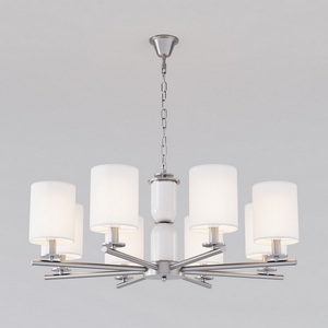 Изображение товара Подвесная люстра Eurosvet Caprera 60146/8 никель (Умный дом, Алиса, WiFi, голосовое управление)