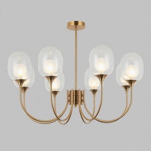 Изображение товара Потолочная люстра на штанге Eurosvet Spritz 70217/8 латунь (Умный дом, Алиса, WiFi, голосовое управление)