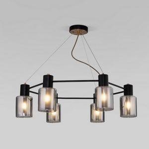 Изображение товара Люстра подвесная длиной 70 см Eurosvet Notion 70219/6 черный/античная бронза