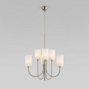 Изображение товара Подвесная люстра для гостиной с сенсорным управлением Eurosvet Abbey 60164/6 никель (Умный дом, Алиса, WiFi, голосовое управление)