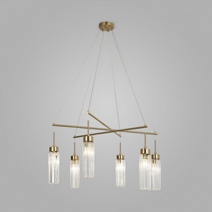 Изображение товара Подвесная люстра хрусталь Eurosvet Gilian 60163/6 латунь (Умный дом, Алиса, WiFi, голосовое управление)