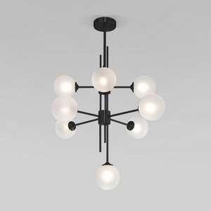 Изображение товара Люстра потолочная с умным домом на штанге Eurosvet Volver 50383 черный (Умный дом, Алиса, WiFi, голосовое управление)