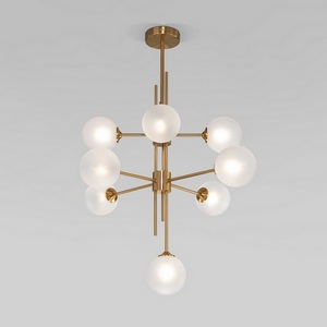 Изображение товара Потолочная люстра на штанге Eurosvet Volver 50383 латунь (Умный дом, Алиса, WiFi, голосовое управление)