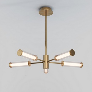 Изображение товара Потолочная люстра с теплым белым светом на штанге Eurosvet Stark 50386/5 LED латунь