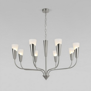 Изображение товара Подвесная люстра Eurosvet Rhyton 60167/8 никель (Умный дом, Алиса, WiFi, голосовое управление)