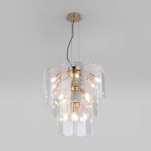 Изображение товара Подвесная люстра для гостиной с сенсорным управлением Eurosvet Claire 60171 золото (Умный дом, Алиса, WiFi, голосовое управление)