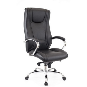 Изображение товара Кресло компьютерное с тканевой обивкой со стальным каркасом для руководителя (экокожа/черный) Everprof EC-370 PU Black