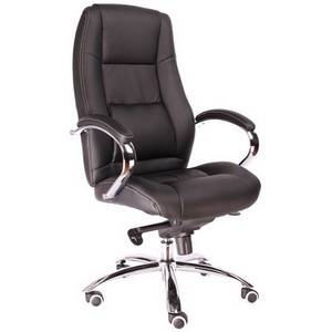 Изображение товара Стул для офиса руководителяв с качанием Kron кожа черный Everprof EC-366 Leather Black