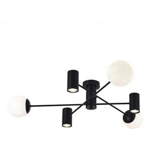 Изображение товара Потолочная люстра Evoluce Raito SLE1105-402-06 Черный/Белый GU10+E27 3+3*5+60W шарики