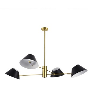 Изображение товара Потолочная люстра на штанге Evoluce Norbi SLE1253-343-04 Латунь/Черный, Белый E14 4*60W