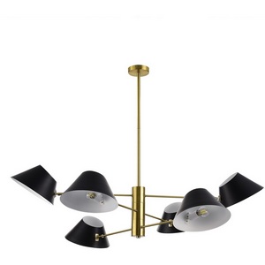 Изображение товара Потолочная люстра на штанге Evoluce Norbi SLE1253-343-06 Латунь/Черный, Белый E14 6*60W