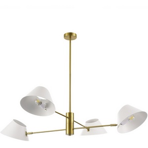 Изображение товара Потолочная люстра на штанге Evoluce Norbi SLE1253-353-04 Латунь/Белый E14 4*60W