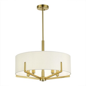 Изображение товара Потолочная люстра на штанге Evoluce Linton SLE3010-303-05 Латунь/Бежевый E14 5*40W